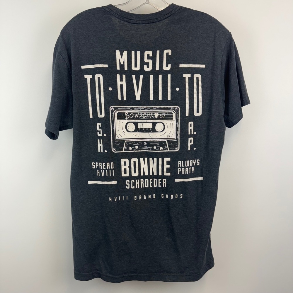 HVIII Brand Goods Bonnie Schroeder Music To HVIII To Cassette Graphic‎ T-Shirt S